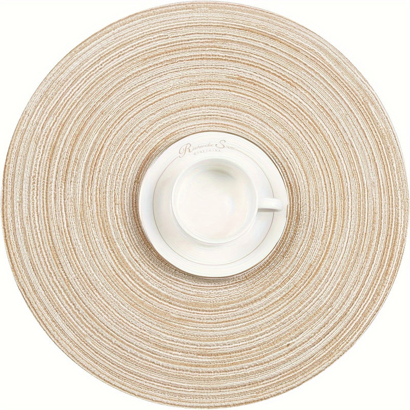 Conjunto de 12 Placemats Redondos Trançados