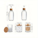 Conjunto de 5 Potes Acrílicos com Tampa de Madeira