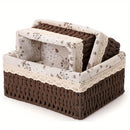 Conjunto de 3 Cestos de Armazenamento Artesanais
