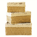 Conjunto de 3 Cestos de Vime com Forro Removível