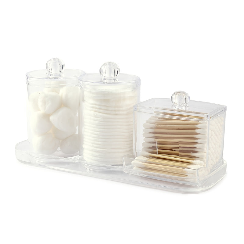 Conjunto de 3 Jarras Acrílicas com Tampas de Bambu