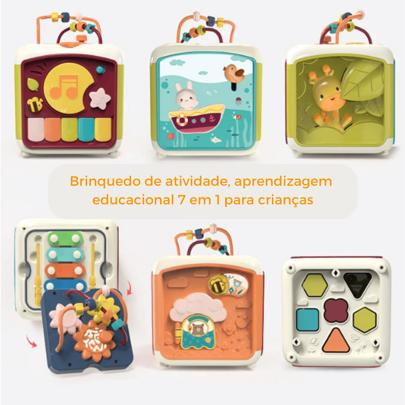 Cubo de Atividades Educativas 7 em 1 para Bebês