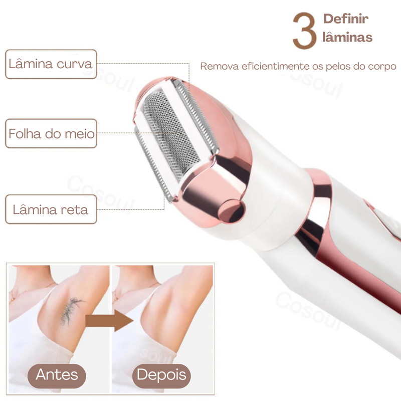 Depilador Elétrico 4 em 1 Cosoul - Modelo Feminino