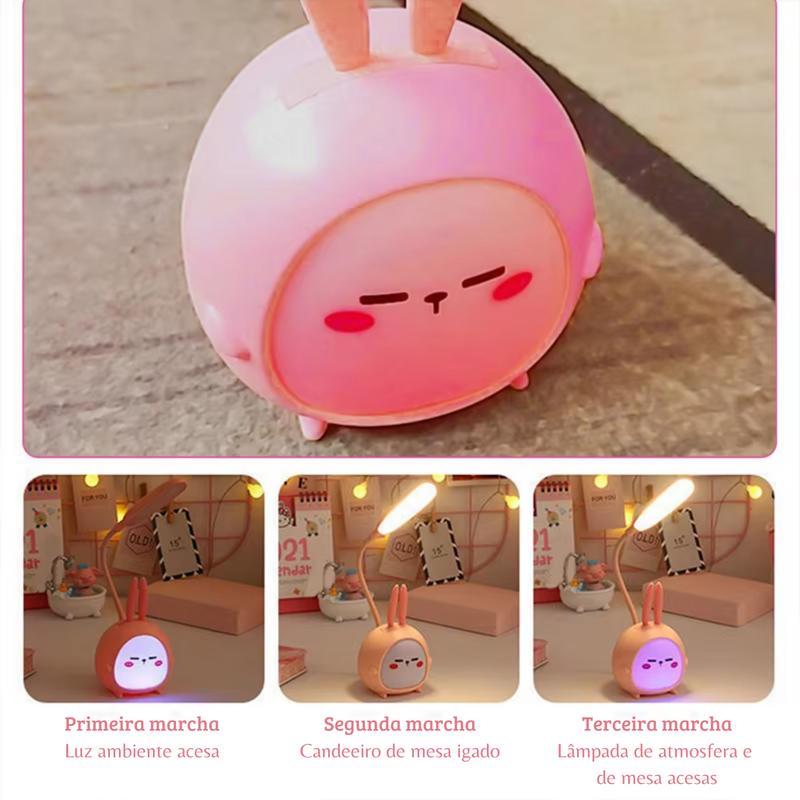Luminária de Mesa LED com Desenho de Cartoon