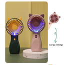 Mini Ventilador Portátil com Luz Noturna - Ventilador de Mão USB com 2 Velocidades Ajustáveis para Verão
