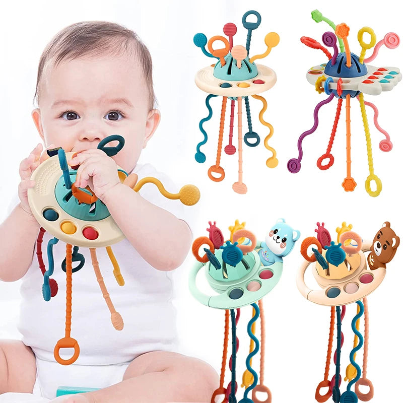 Mordedor e Chocalho Montessori de Silicone