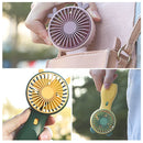 Mini Ventilador Portátil com Luz Noturna - Ventilador de Mão USB com 2 Velocidades Ajustáveis para Verão