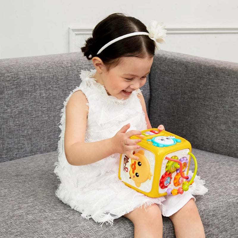 Cubo de Atividades Montessori com Música e Blocos Educativos