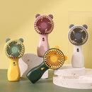 Mini Ventilador Portátil com Luz Noturna - Ventilador de Mão USB com 2 Velocidades Ajustáveis para Verão