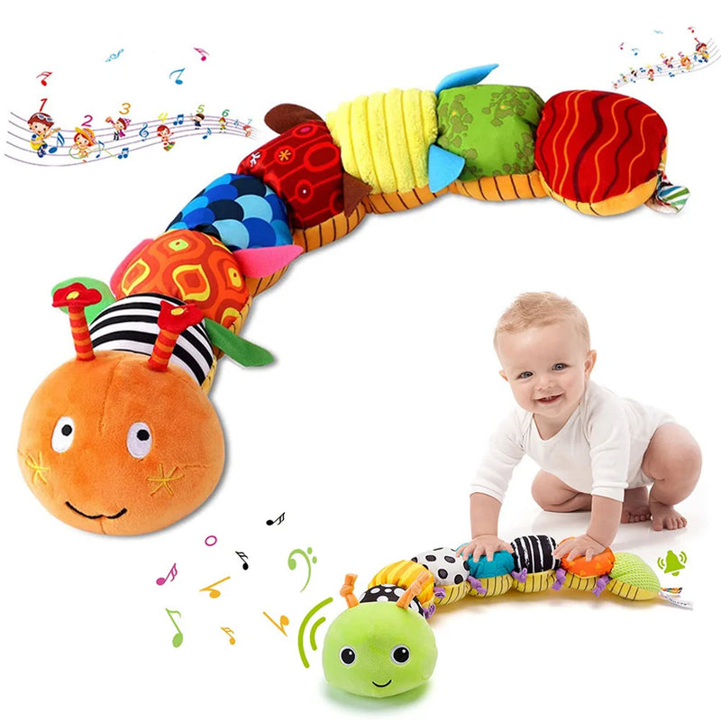 Brinquedo Musical de Lagarta de Pelúcia para Bebês