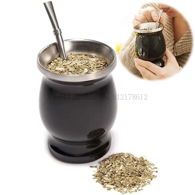 Conjunto de Copo Yerba Mate 230ML de Aço Inoxidável