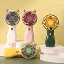 Mini Ventilador Portátil com Luz Noturna - Ventilador de Mão USB com 2 Velocidades Ajustáveis para Verão