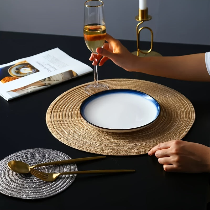 Conjunto de 12 Placemats Redondos Trançados