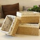 Conjunto de 3 Cestos de Vime com Forro Removível