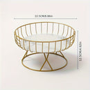 Cesta Elegante de Ferro com Tampa cor Mármore