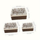 Conjunto de 3 Cestos de Armazenamento Artesanais